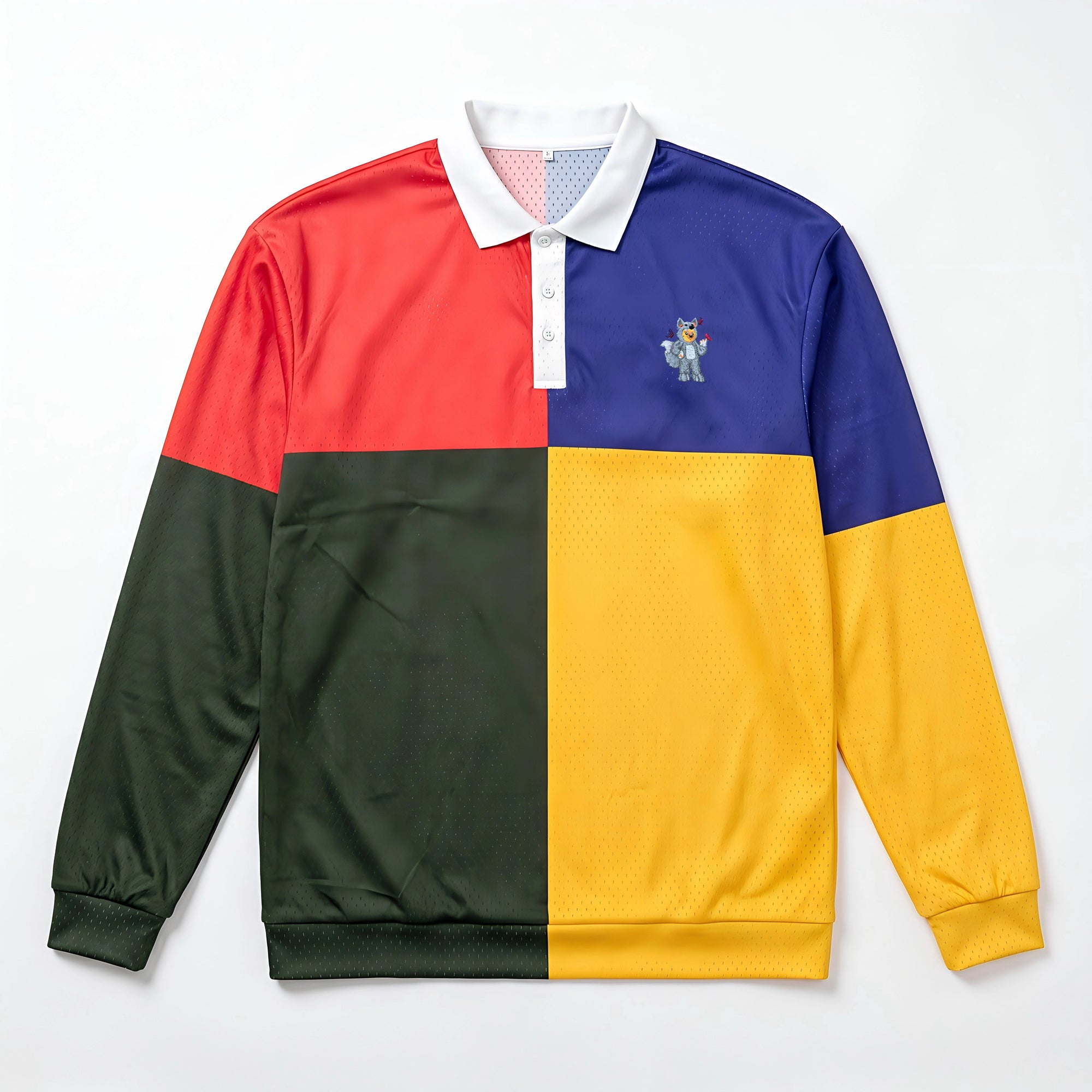 Long Sleeve Mesh Color Block